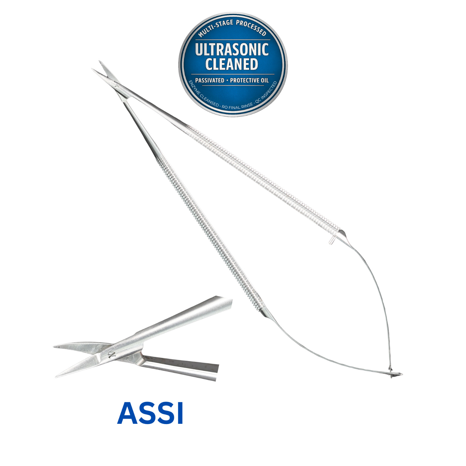 ASSI ASSI.SDC18R8F12 Dissecting Scissors, Delicate, Curved, Sharp/Sharp, 18cm