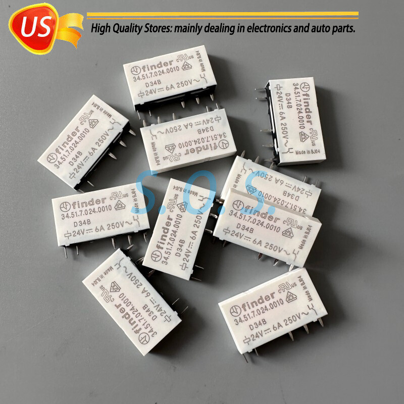 10* Power Relay For Finder 34.51.7.024.0010 24VDC 6A 34.51.24VDC 5Pins SPDT US