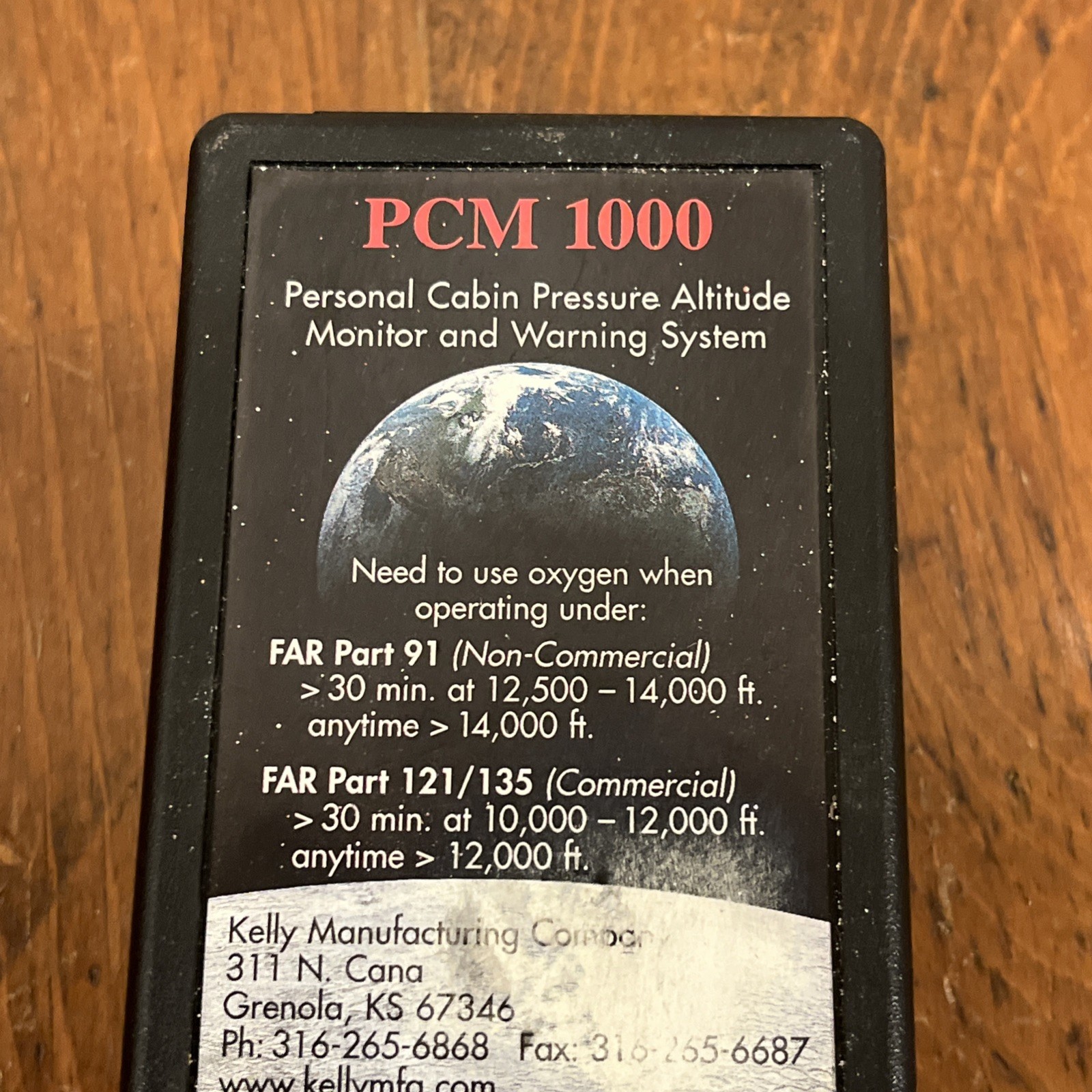 Kelly Mfg PCM 1000 Cabin Pressure Altitude Monitor & Warning System TESTED WORKS