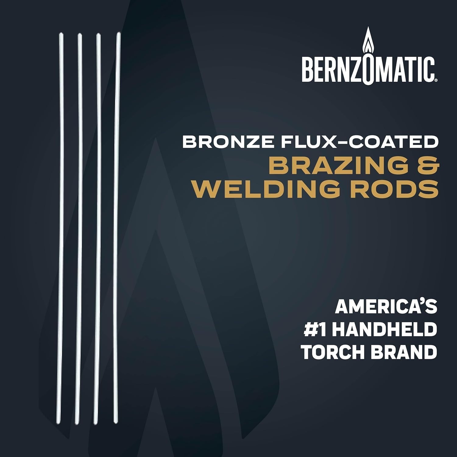 Durable Bronze Brazing Rod Set – Four 12-inch Rods for Steel, Copper & Cast Iron