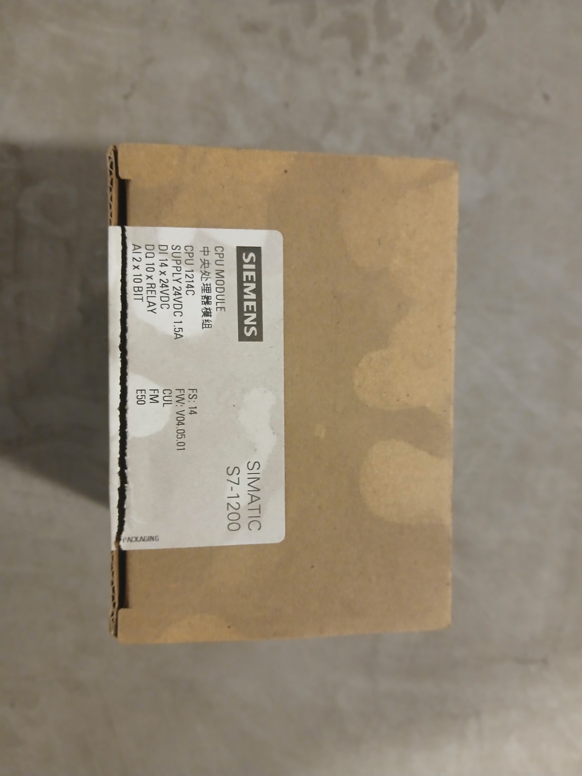 Siemens CPU, SIMATIC S7-1200, Relay, 14 DI, 10 DO, 24V DC