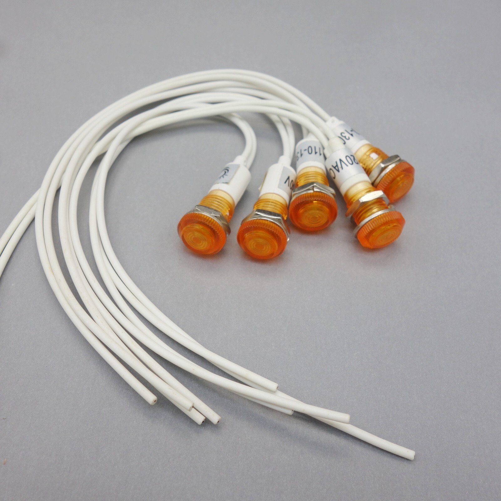 10Pcs 120V AC 10mm YELLOW Amber Panel Mounting LED Indication Signal Pilot Light