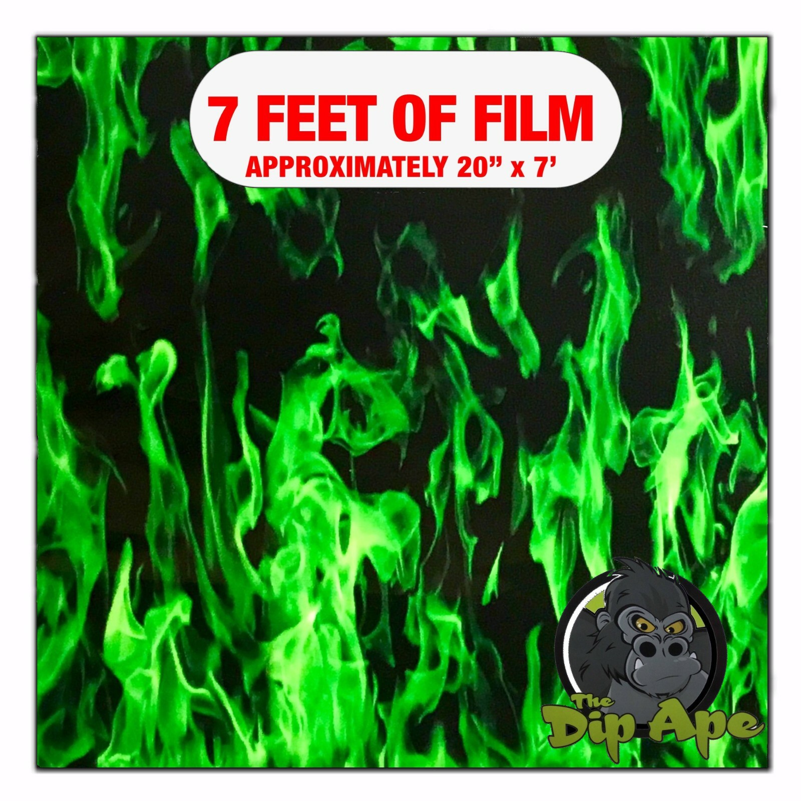 Hydrographic film Green Flames 7′ x 20″ hydro dip dipping