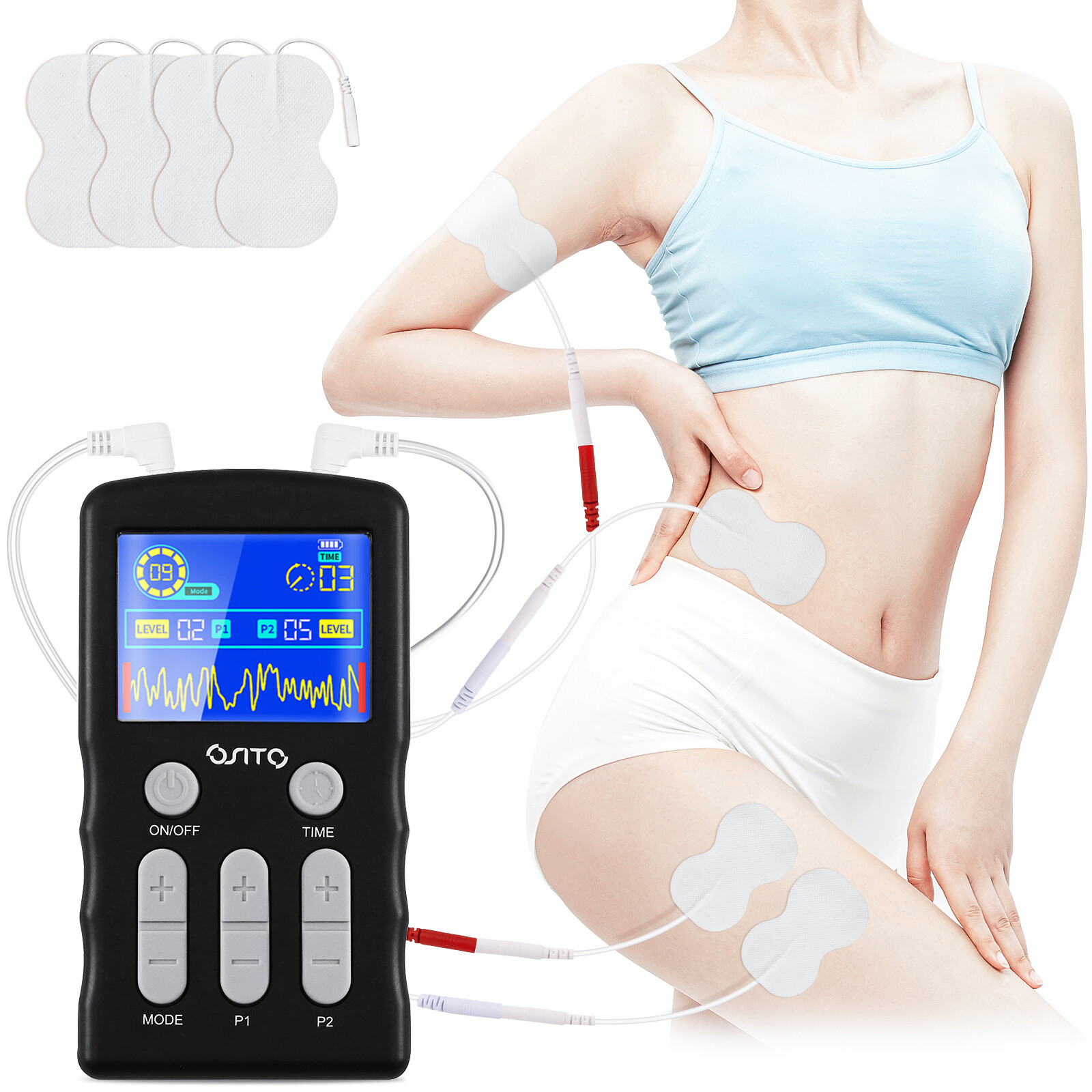 Electrical Stimulation TENS Unit Machine Muscle Massage OTC Therapy Pain Relief