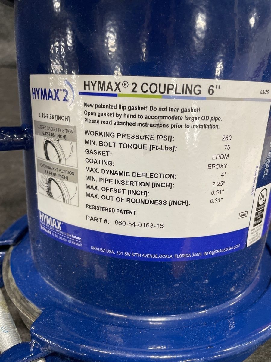 Hymax 2 860-54-0163-16 Coupling‚ 6″ Pressure Rating 260 PSI