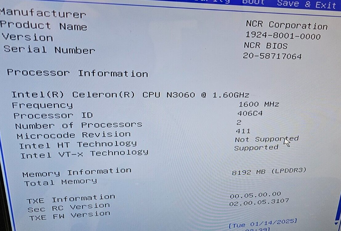 New NCR KC4 Kitchen Controller w/ 1.6Ghz Dual Core, 8GB DDR3, 64GB SSD, W7-POS