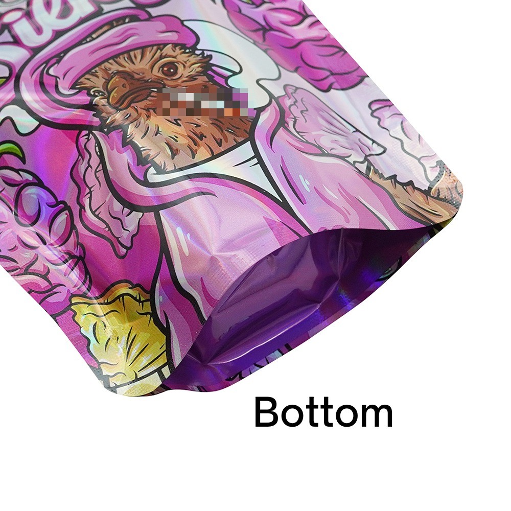 3.5g Mylar Bag Stand Up Zip Seal Bags Mixed Pack Holographic Bag 100pcs