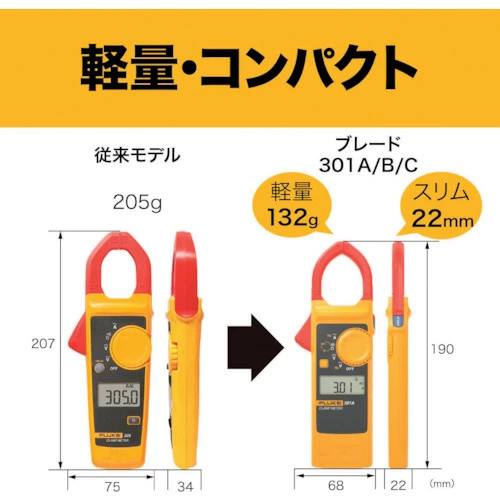FLUKE Digital Clamp Meter 301A Tester Versatile Tool Yellow Electrical JP