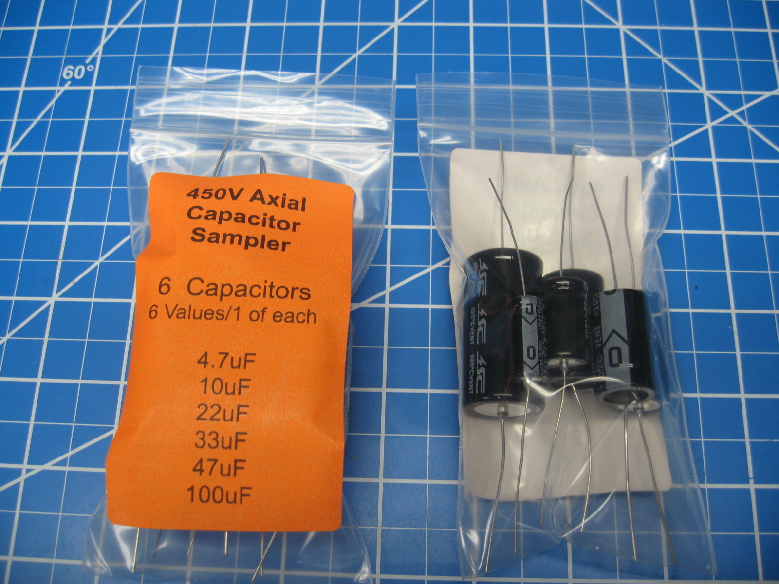 SC – GHA Series – Axial Electrolytic Cap Sampler – 450V – 6 Values – 6 pcs