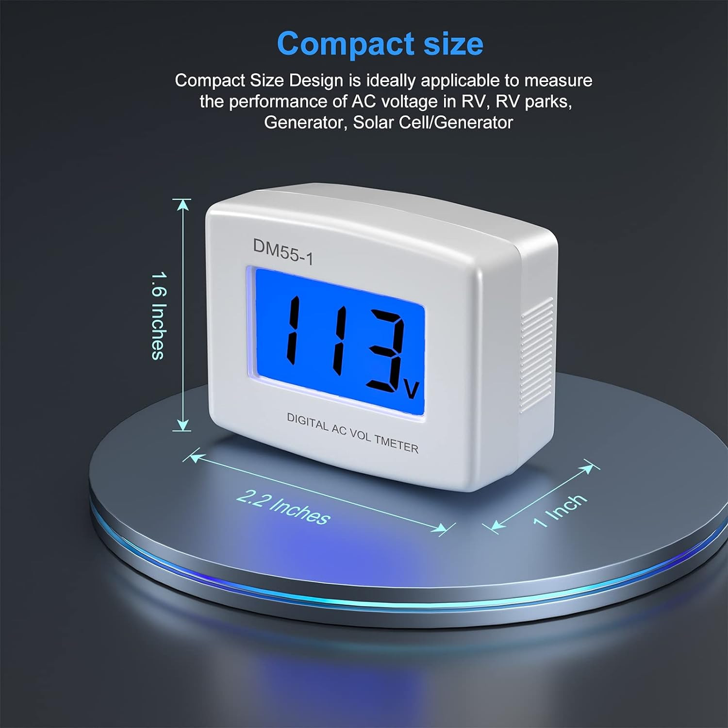 Flat US Plug AC 80-300V LCD Digital Voltmeter Voltage Measuring Monitor, AC 110V