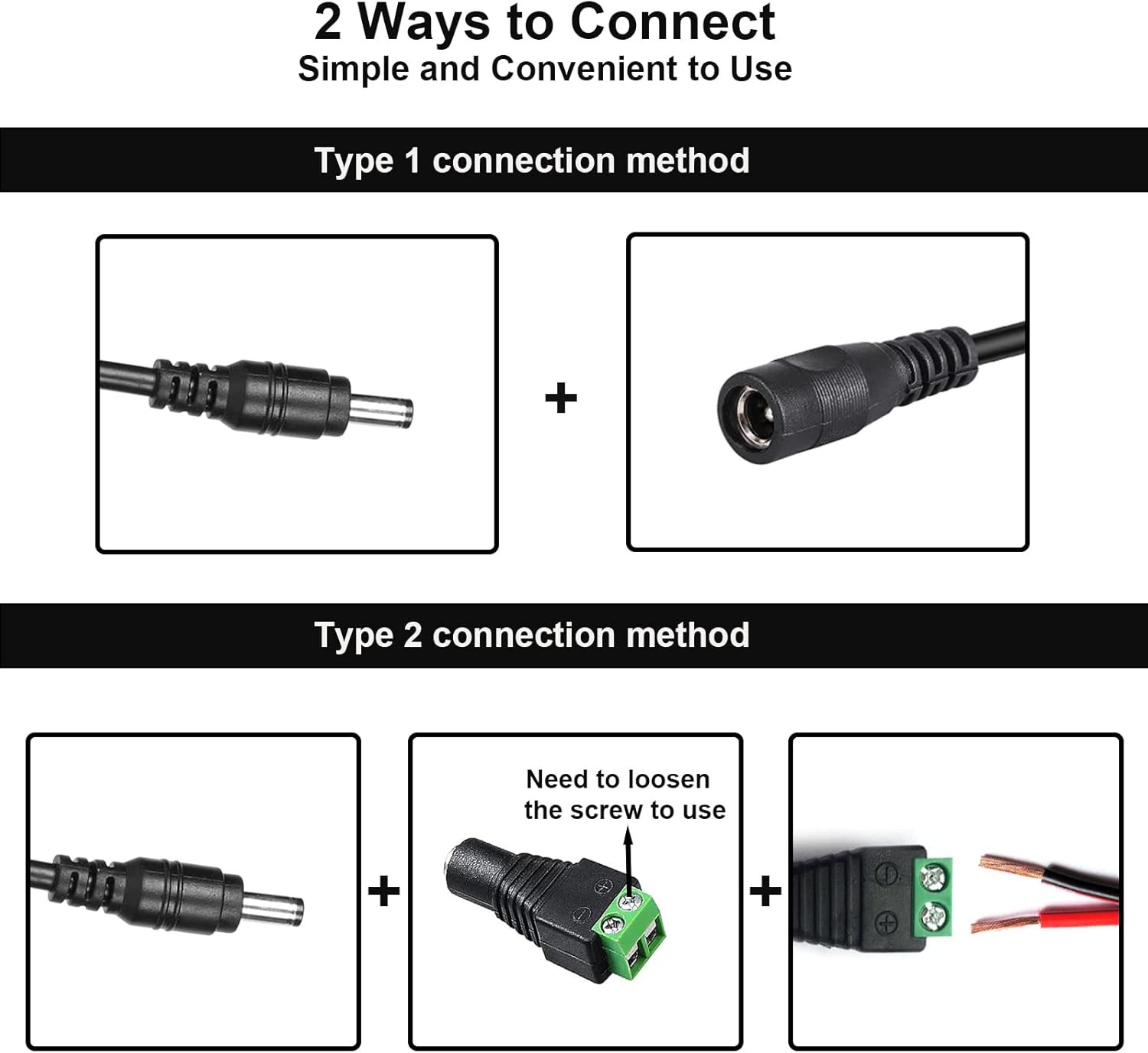 24V 8A Power Supply Adapter, AC to DC Converter 100V-240V 24 Black