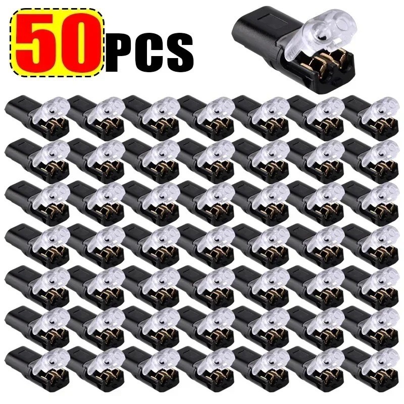 100pcs Double-Wire Plug-in Connector, Cable Clamp with Locking Buckle, AWG 18-22