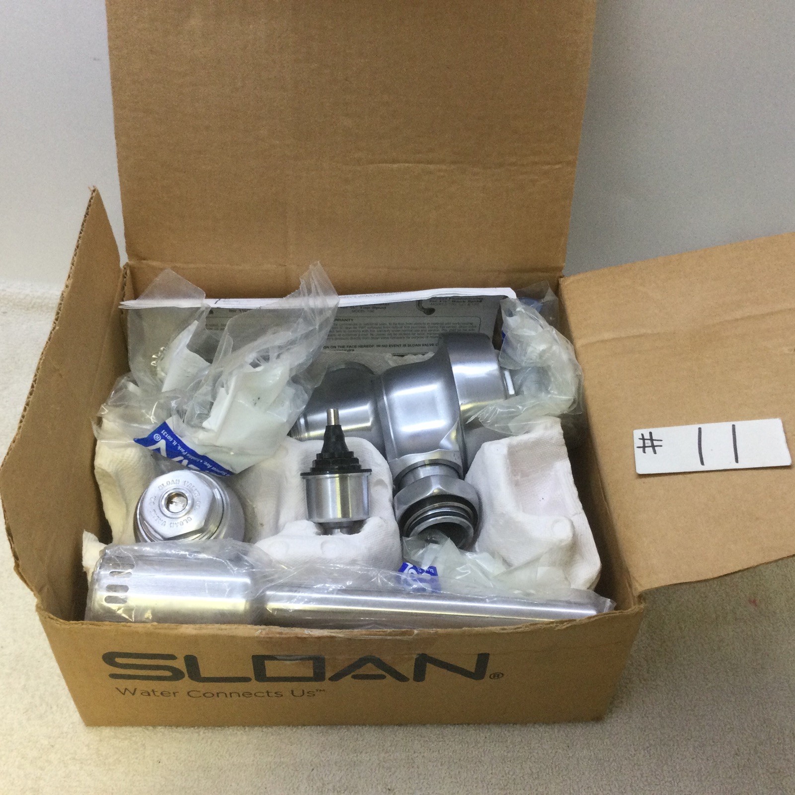 Sloan Royal Flushometer, Model 186-1 Urinal, 1.0 GPF / 3.8 LPF Satin Finish