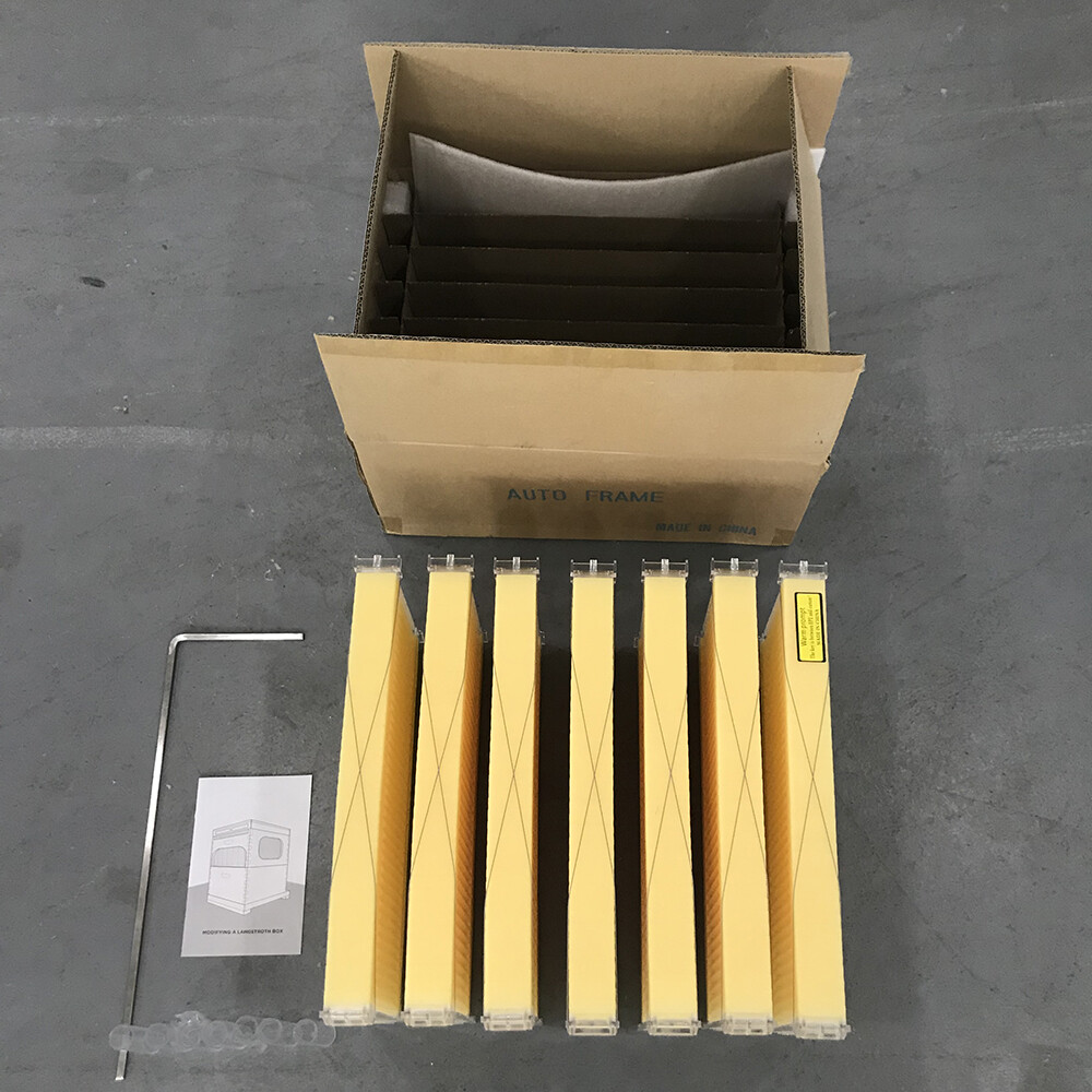 Auto Drain Honey Bee Hive Bee Boxes Beehive Starter Kit +7 Beekeeping Frames New