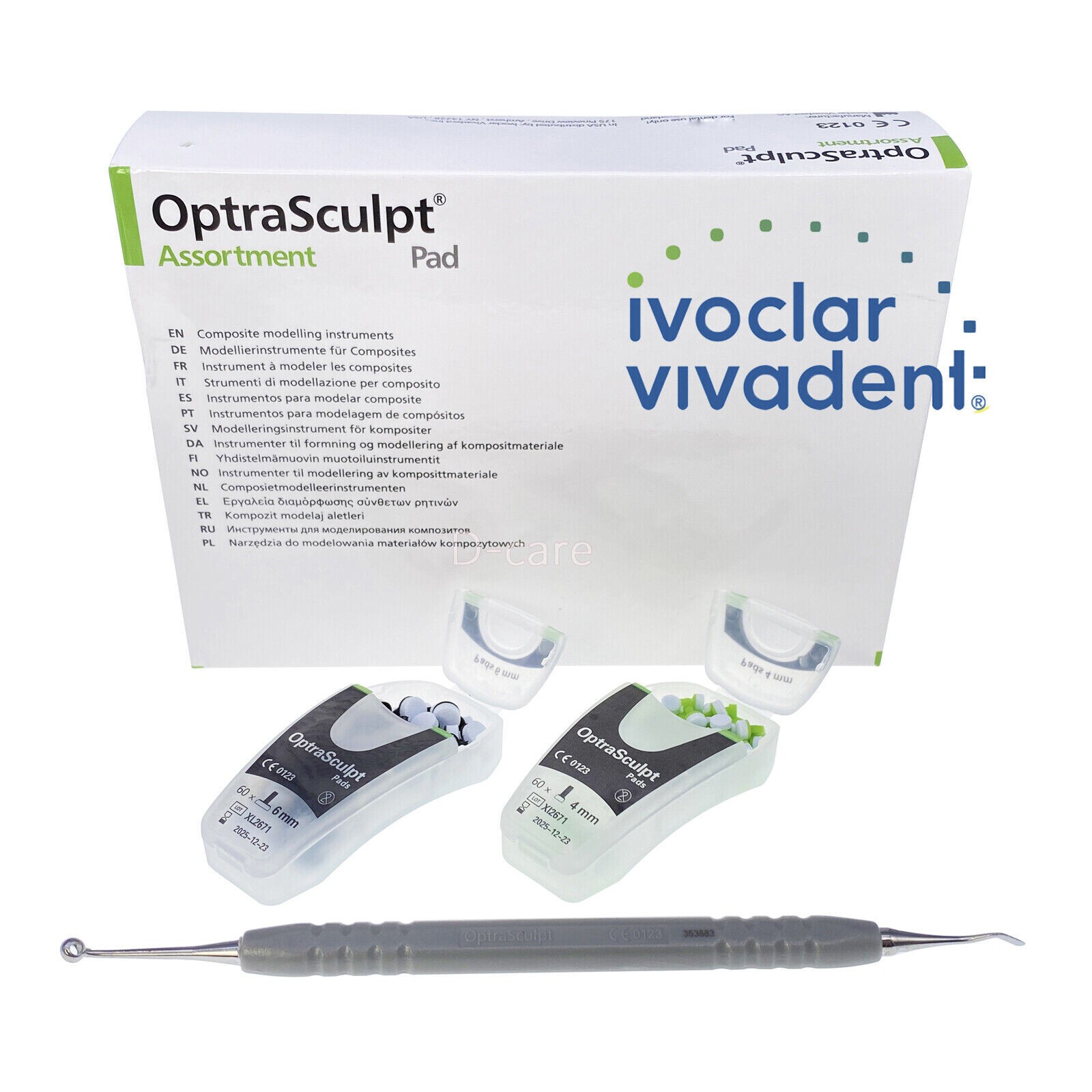 Dental OptraSculpt Foam Pads Kit Veneer Composite Filling Spatula Handle SS