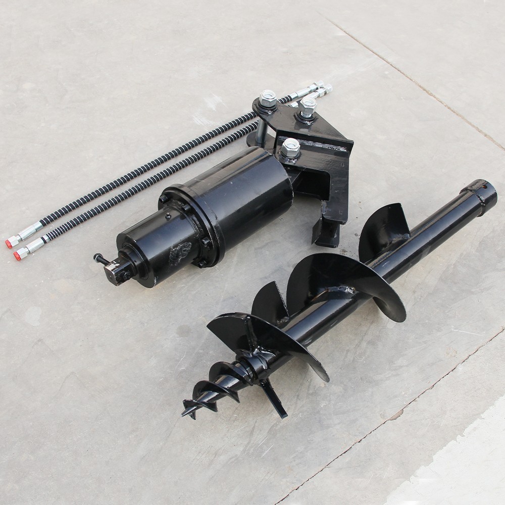 300mm Auger Drill Attachment for Mini Excavator Hydraulic Post Hole Digger Free