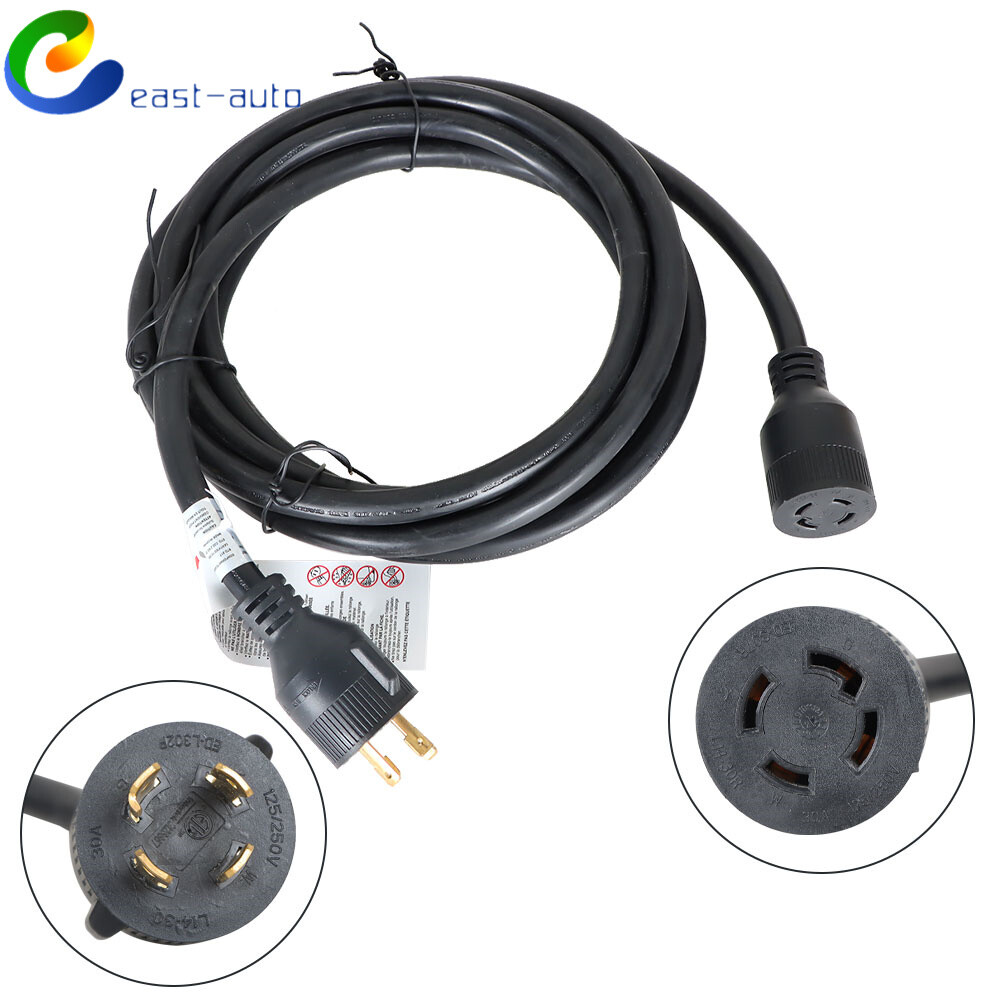 30 Amp 15 Feet Extension Cord & Generator Inlet Box L14-30P/L14-30R 125/250 V