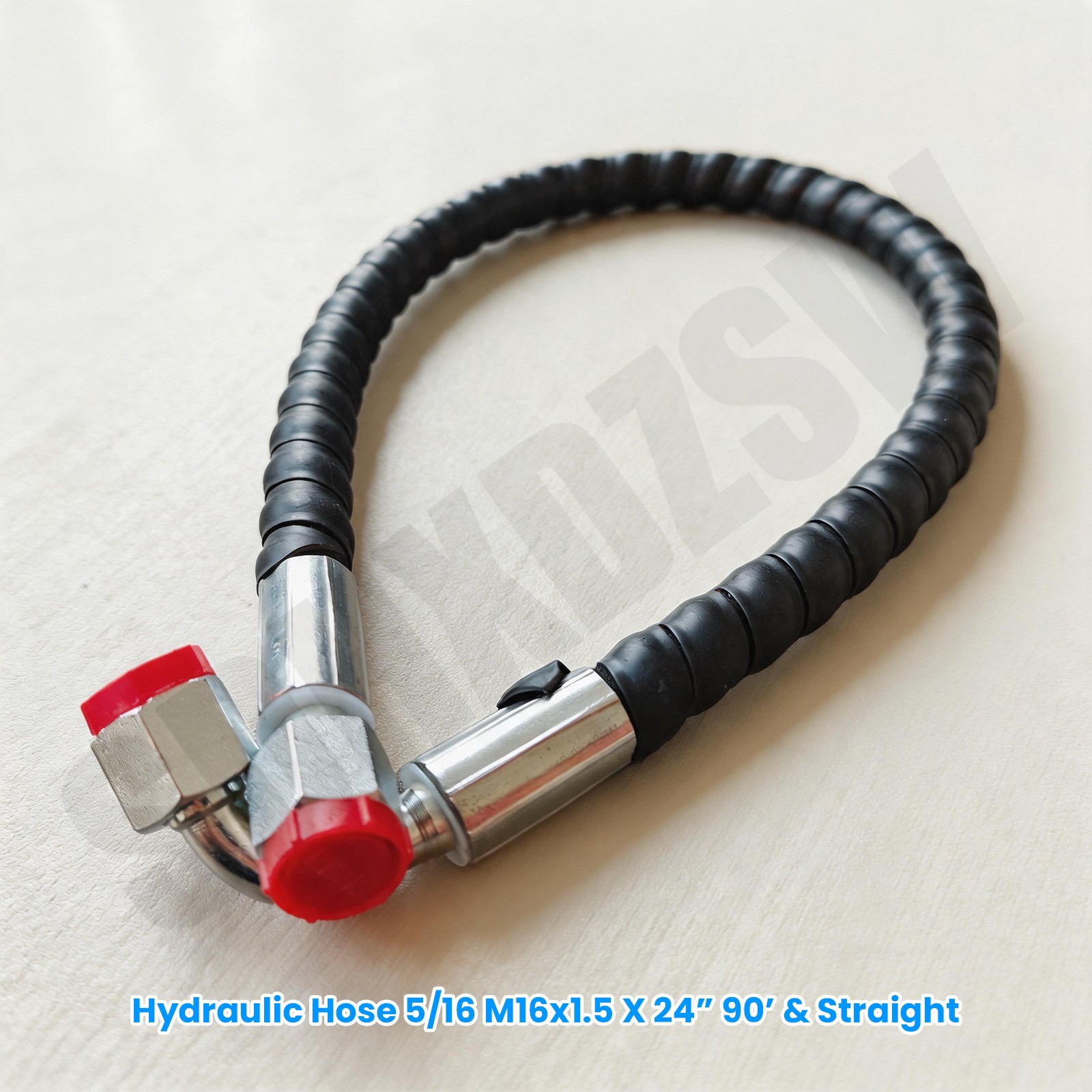 Agt Miva Chinese Mini Excavator Hydraulic Hose 5/16 M16x1.5 X 24” 90’ & Straight