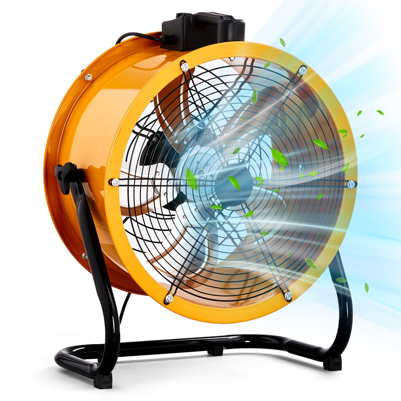 18 Inch High Velocity Drum Fan, Industrial Metal Floor Fan with Handle 4-Speeds
