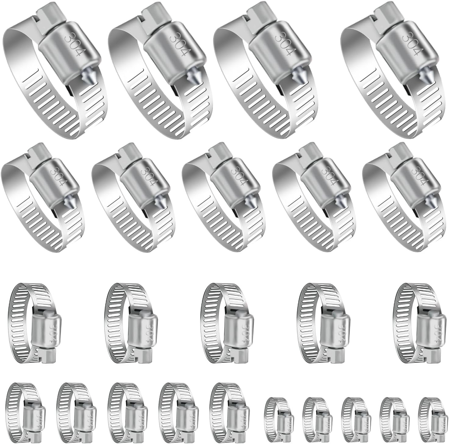Hose Clamps Assortment Kit Are Used For Home Garden Automotive Connections 24PCS
