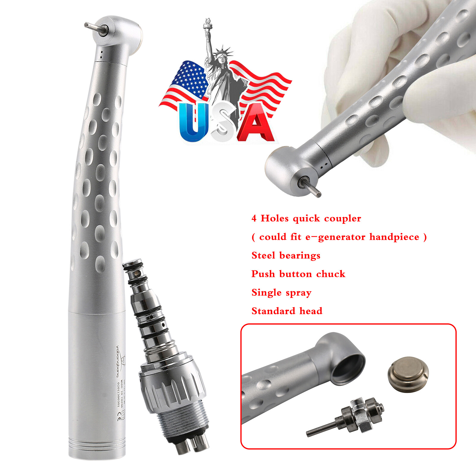 Yabang Dental High Speed Handpiece + Quick Coupler 4 Hole Swivel Coupling GB4