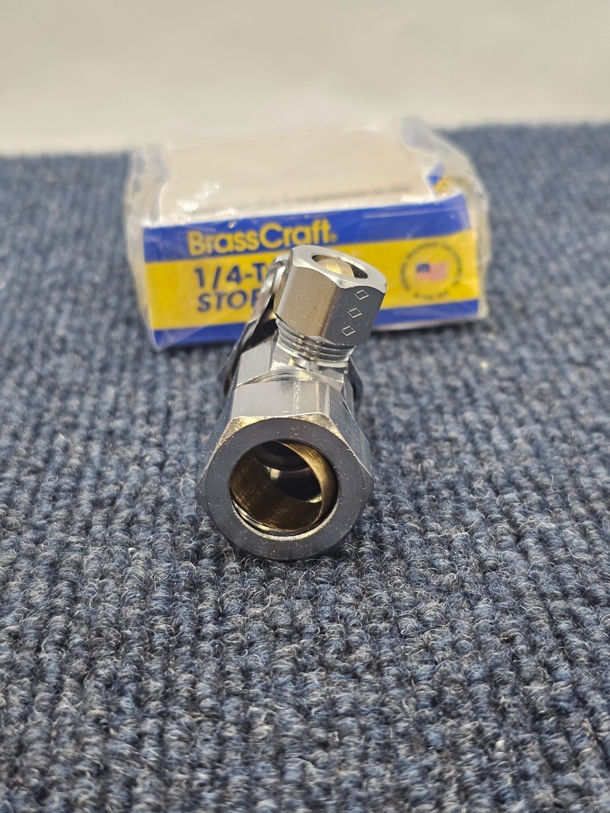 (QTY 3) BrassCraft 1/4 Turn Angle Stop 1/2″ x 3/8, «G2CR19X C, Chrome