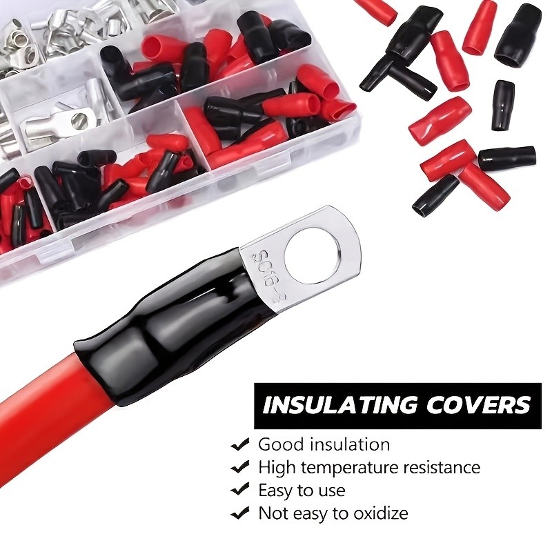Battery Cable Crimper AWG Kit 10-1/0, Wire Terminal Crimping Tool with 60Pcs