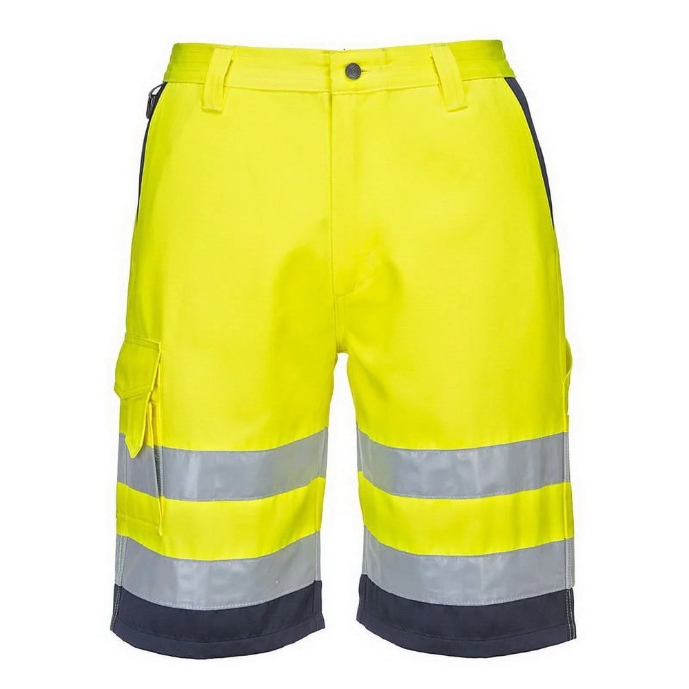 NEW Portwest Hi Visibility Work Shorts Mens Large Reflective Safety Cargo