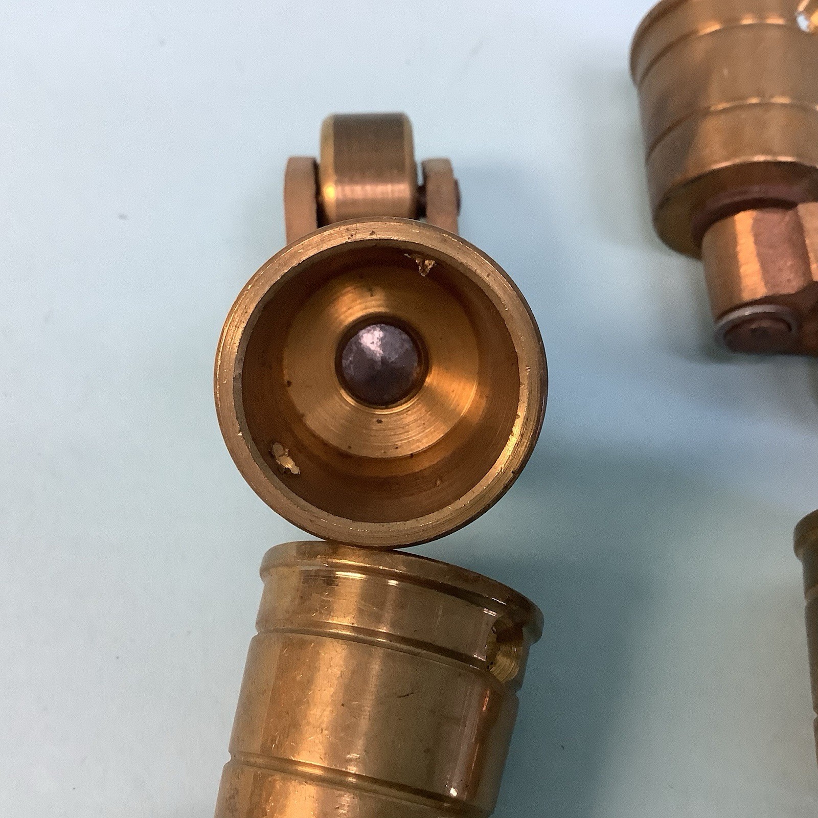 Set of 4 Brass Wheel Casters Fits 3/4” Diameter Tapered Leg