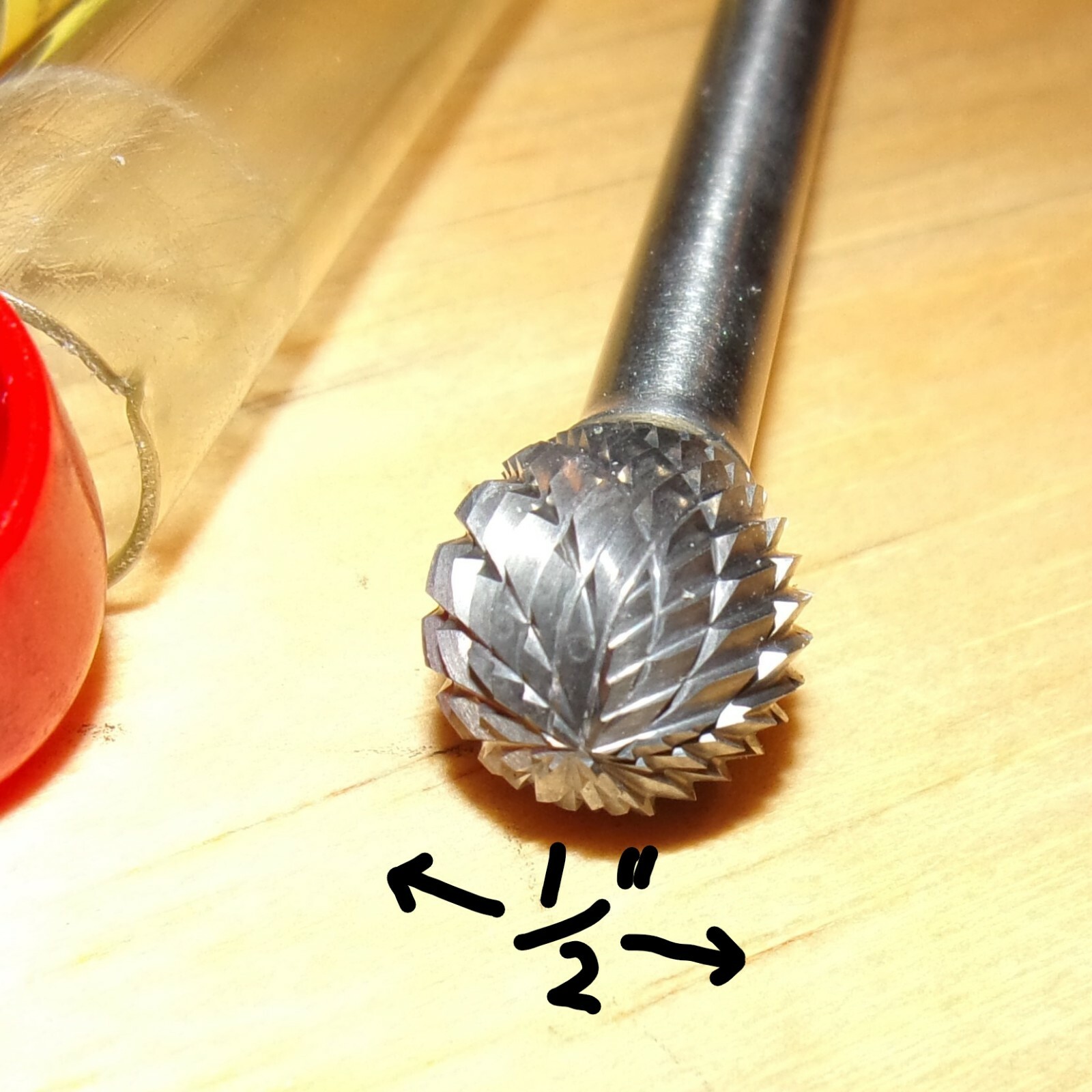 x2 Unknown Brand 6″ x 1/4″ Shank x 1/2″ Ball Double-Cut Carbide Burrs