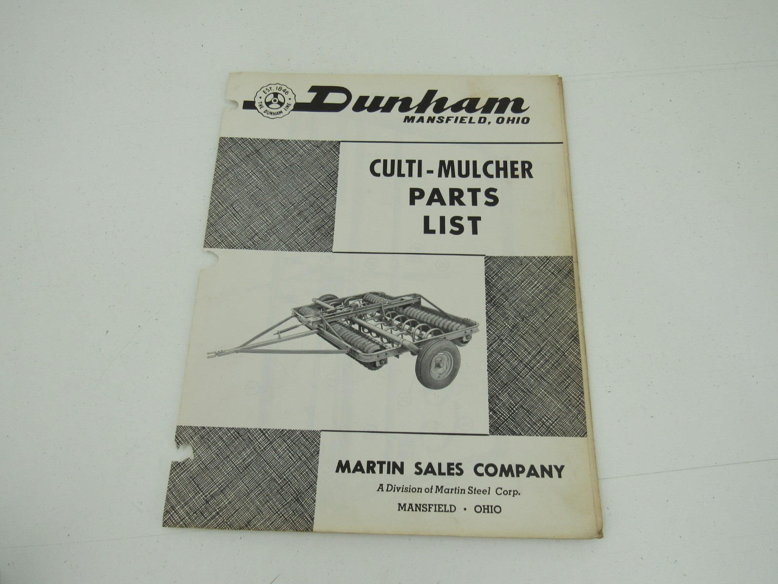 Dunham Cultimulcher Parts List Manual