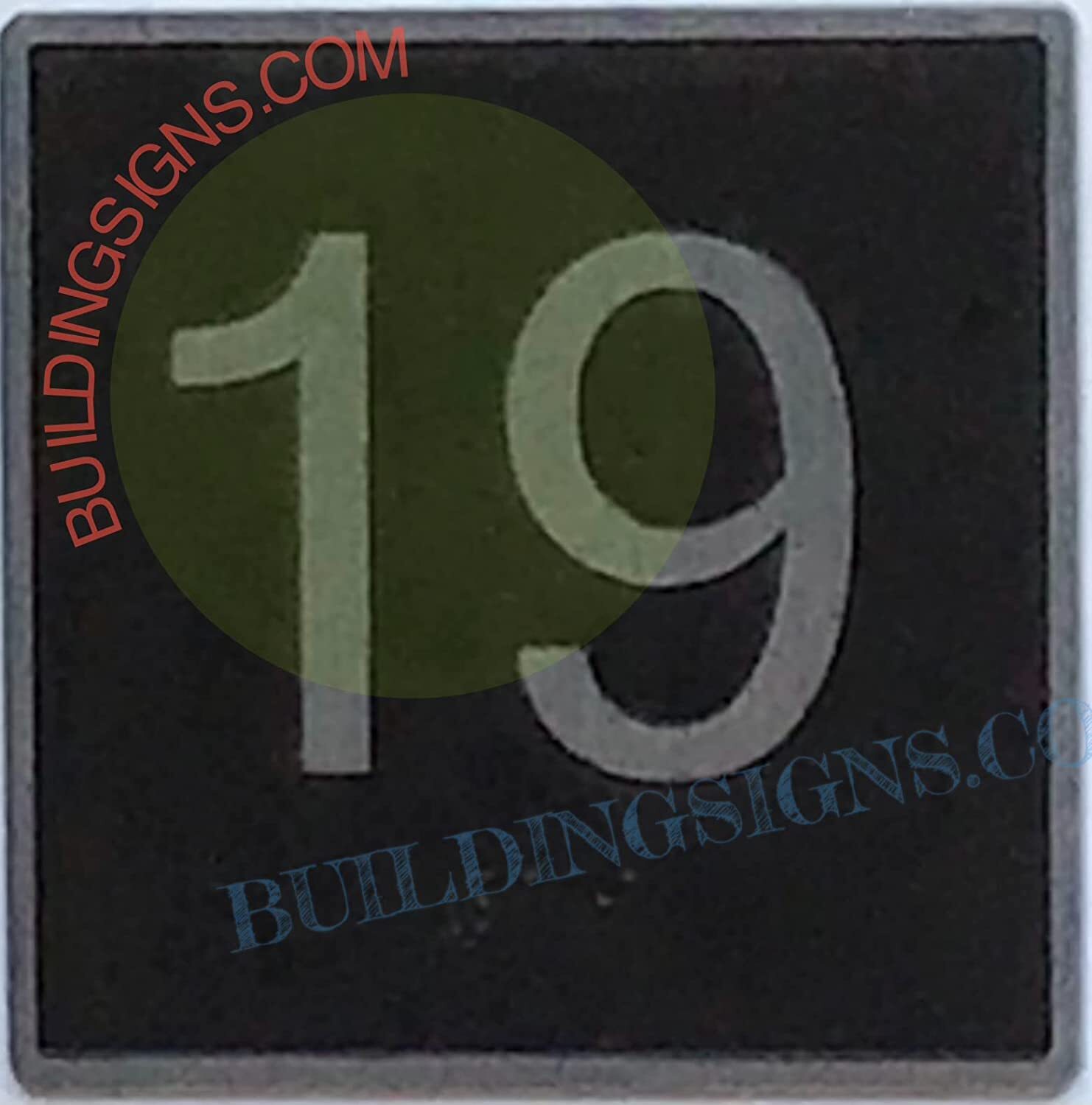ELEVATOR FLOOR NUMBER 19 SIGN- ELEVATOR JAMB PLATE FLOOR 19 SIGN-REF24-1027