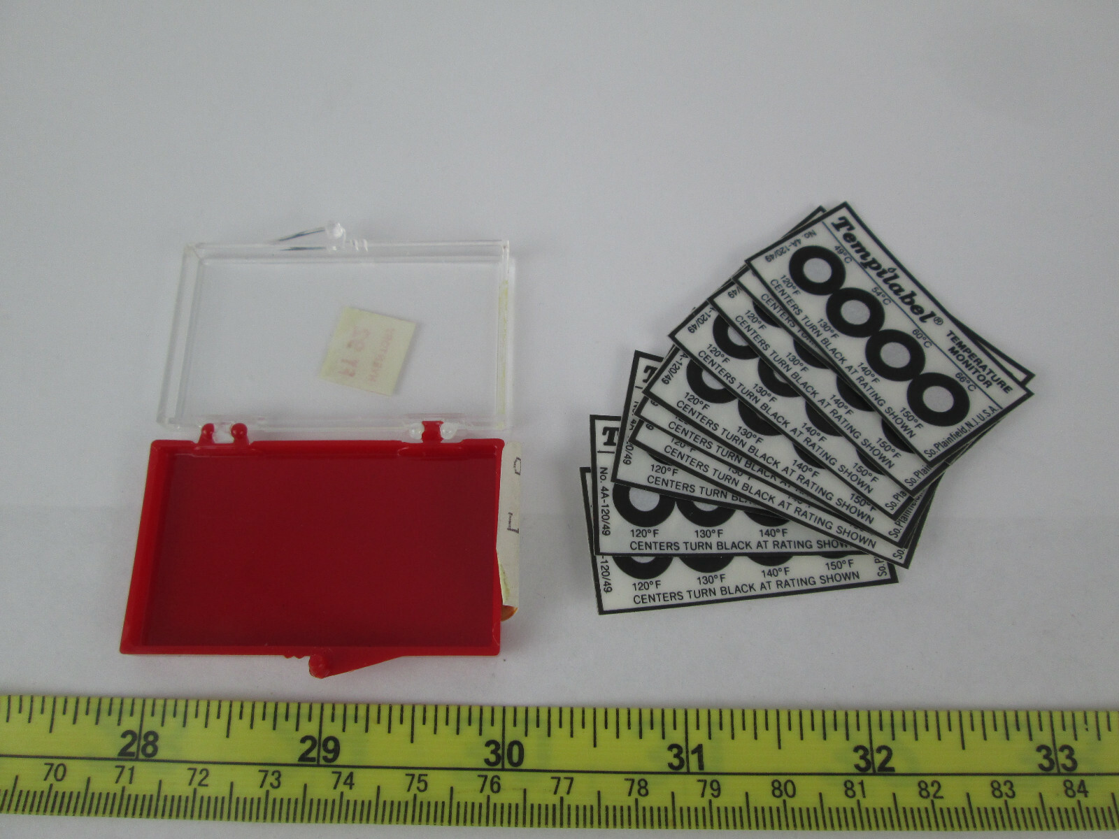 New Package of 10 Tempilabel Tempature Monitor Labels 120-150°F 49-66°C