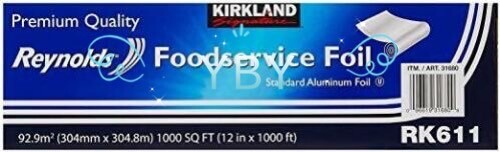 Kirkland Signature Reynolds Foodservice Aluminum Foil Roll RK611 12″ X 1000 ft
