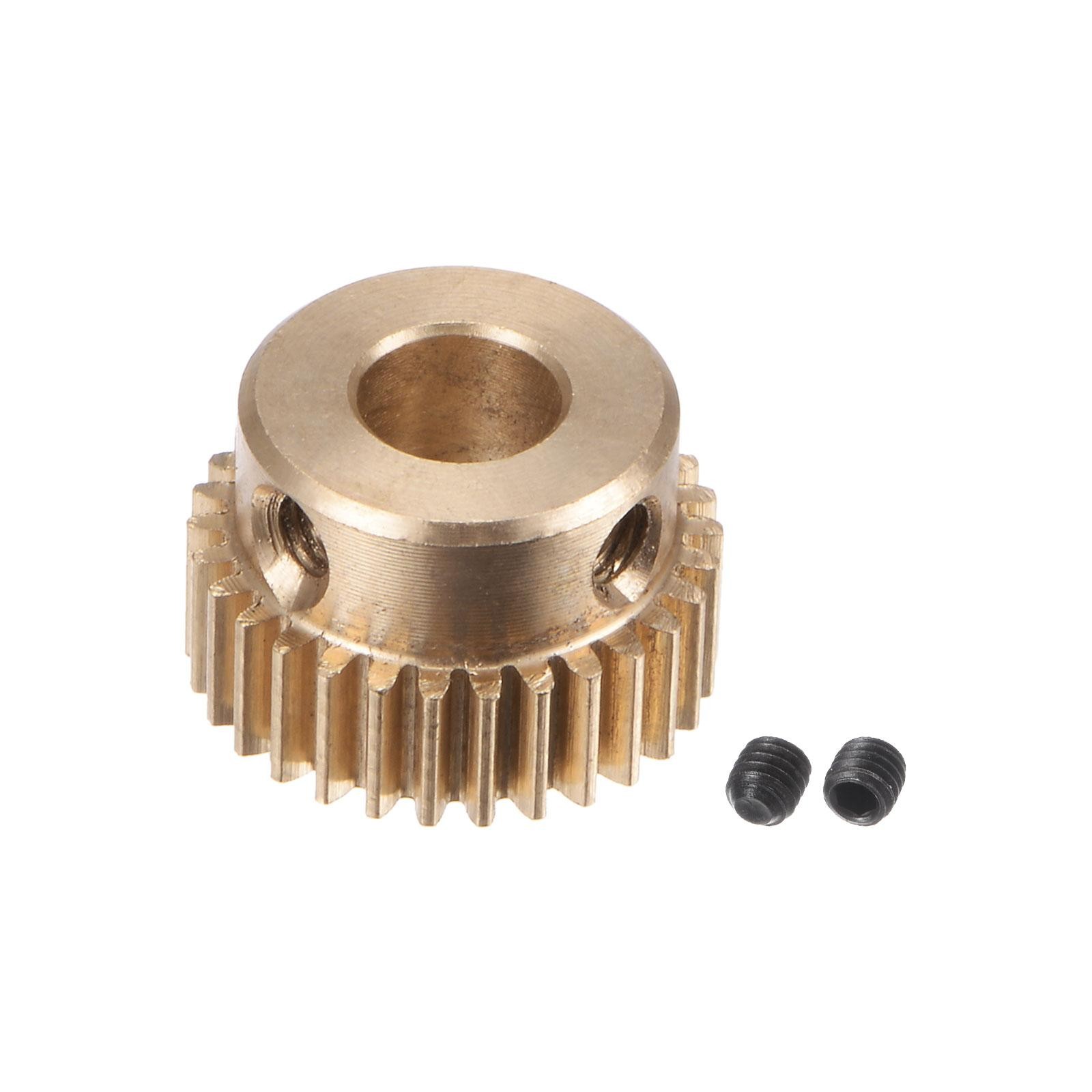 0.5 Mod 30T 6mm Bore 16mm Outer Dia Brass Motor Rack Pinion Gear with Screws