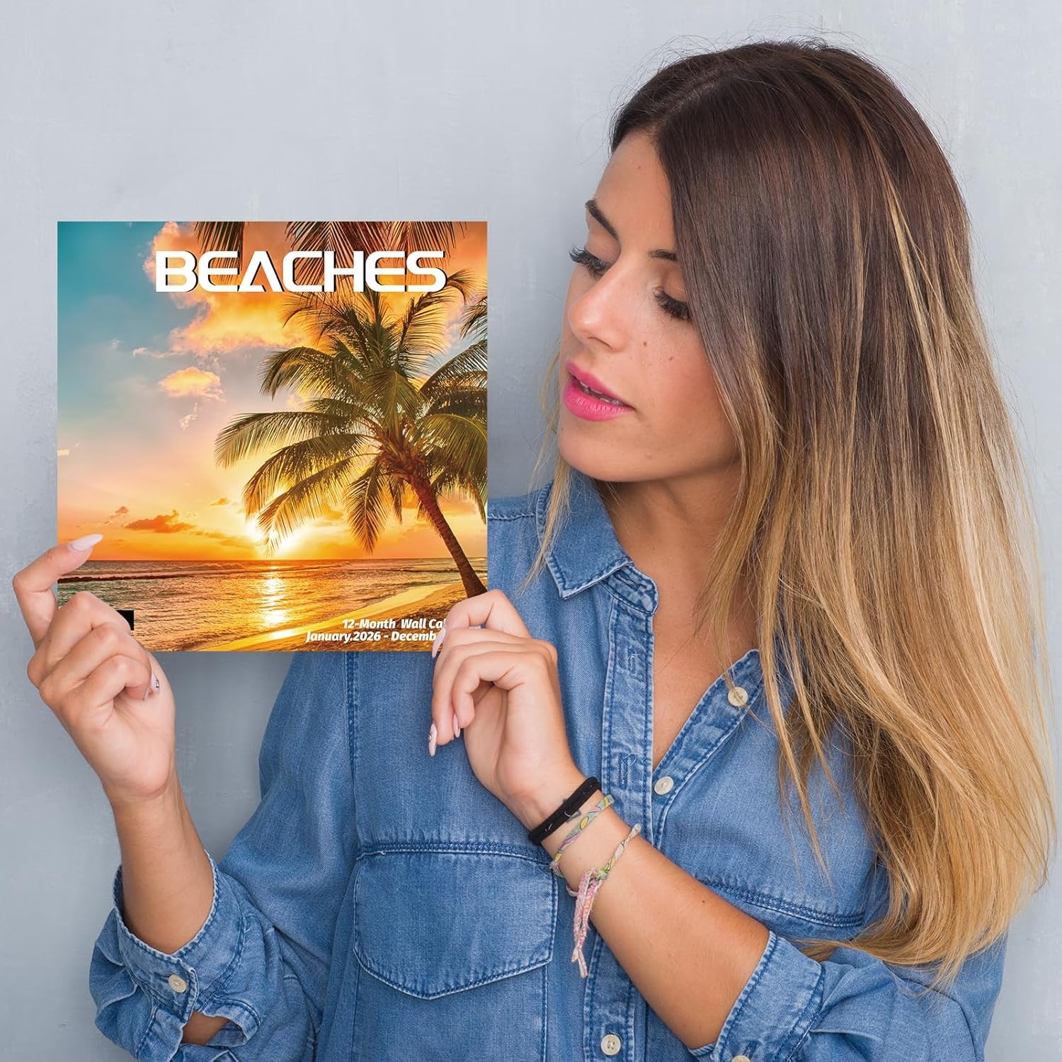 2026 Wall Calendar BEACHES, 12 Months Hangable Wall Calendars, Beach Calendars