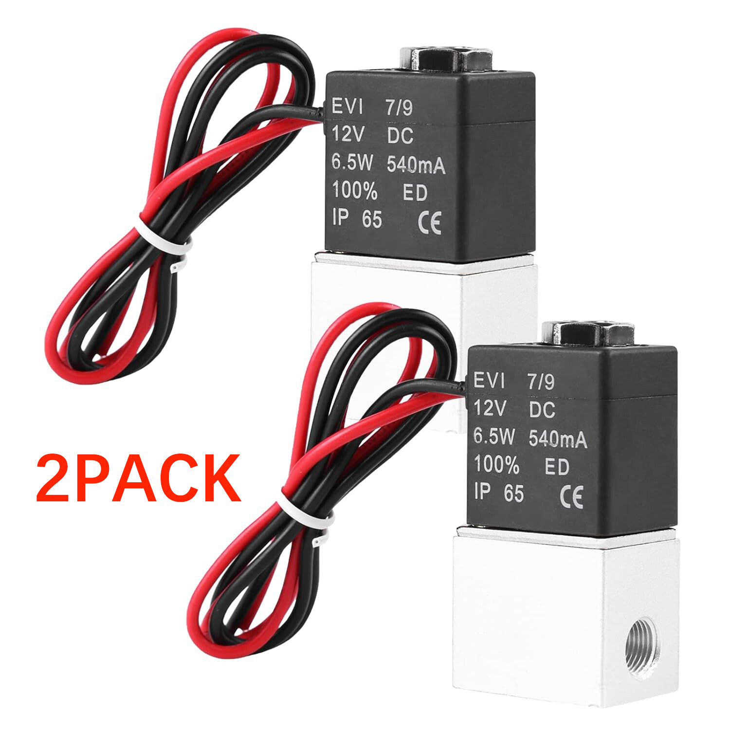 2PCS 1/8″ Fast Response Electric Air Water Solenoid Valve Normally Closed DC 12V