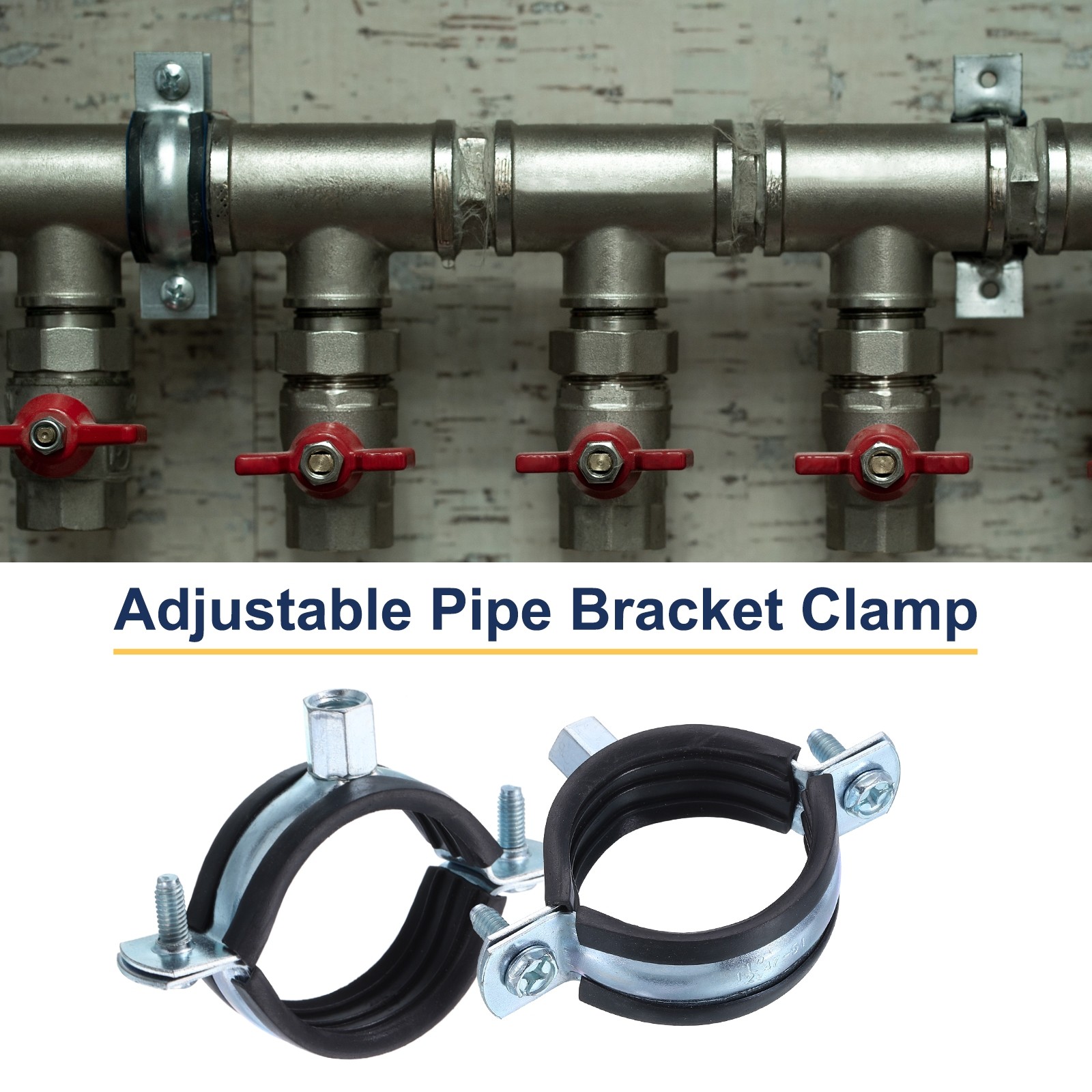 12Pcs Split Ring Pipe Hanger 50mm/2inch Adjustable Pipe Bracket Clamp