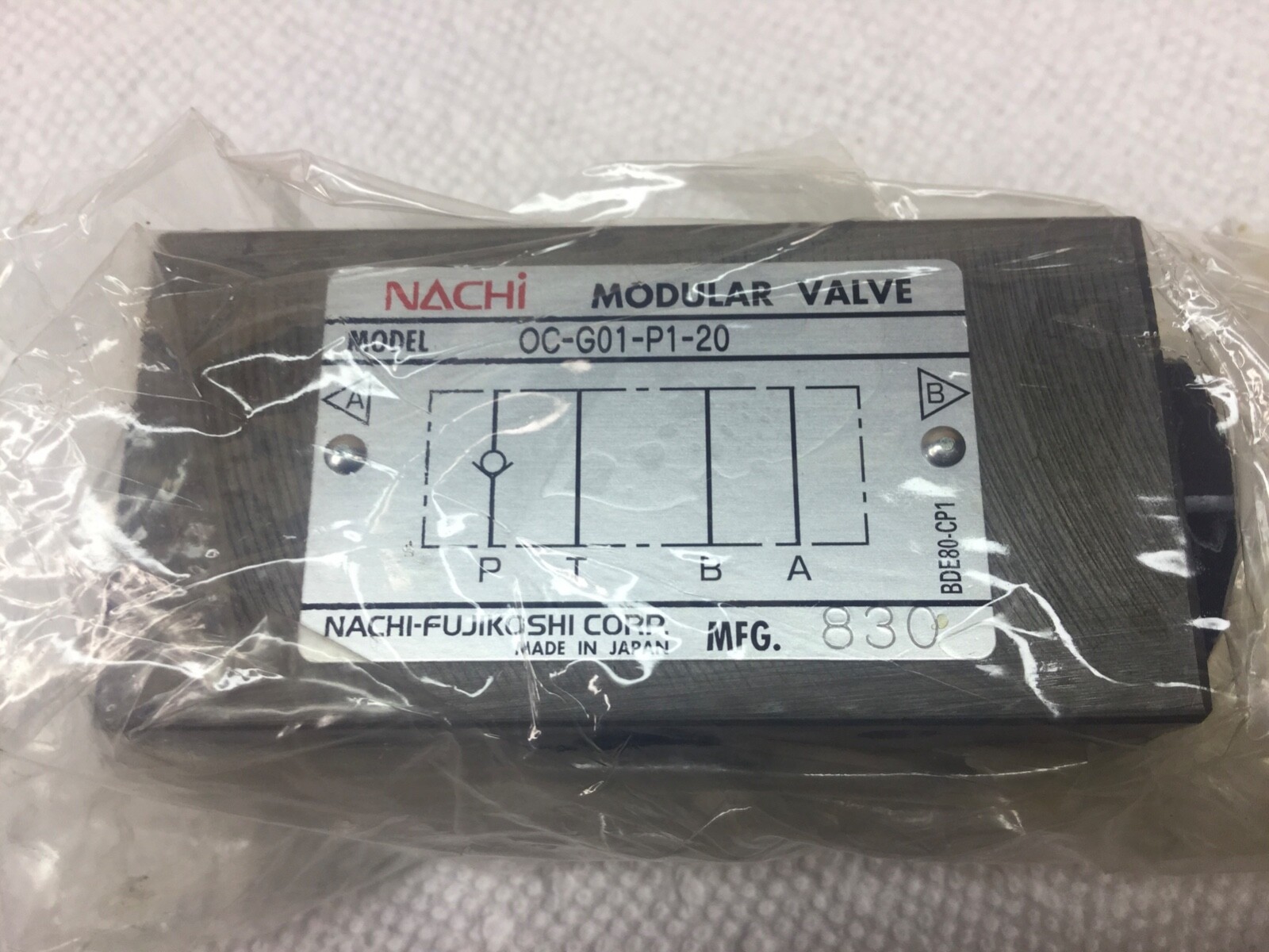 NACHI OC-G01-P1-20 1/8″ CHECK VALVE 3675 PSI NEW IN PKG