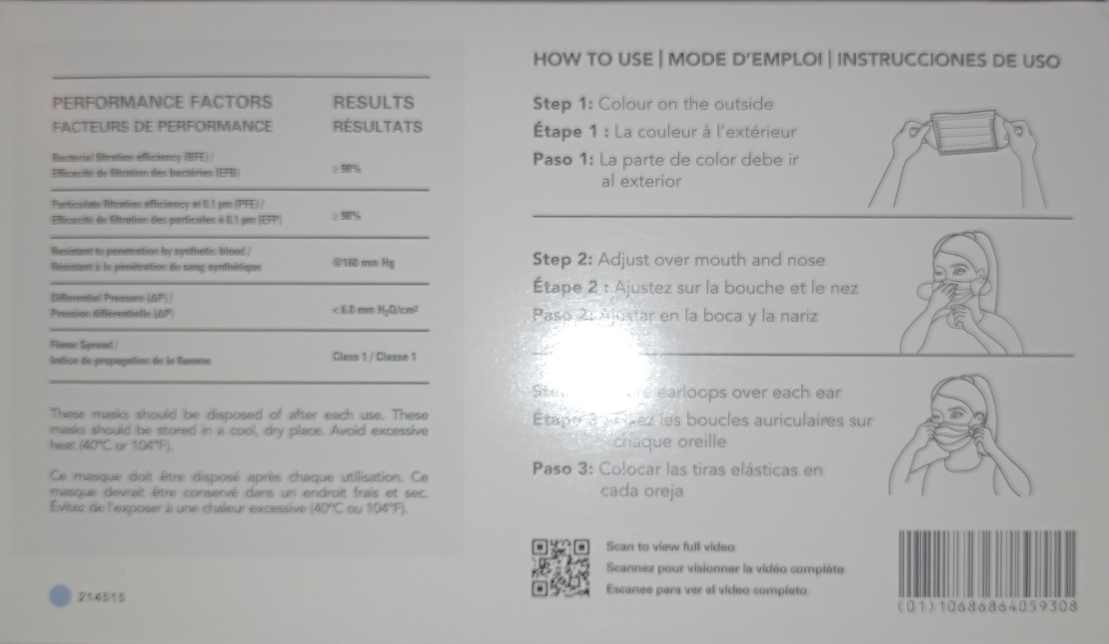 Medicom Expressions Disposable Face Masks ASTM Level 3 Surgical Mask 50ct 08/30
