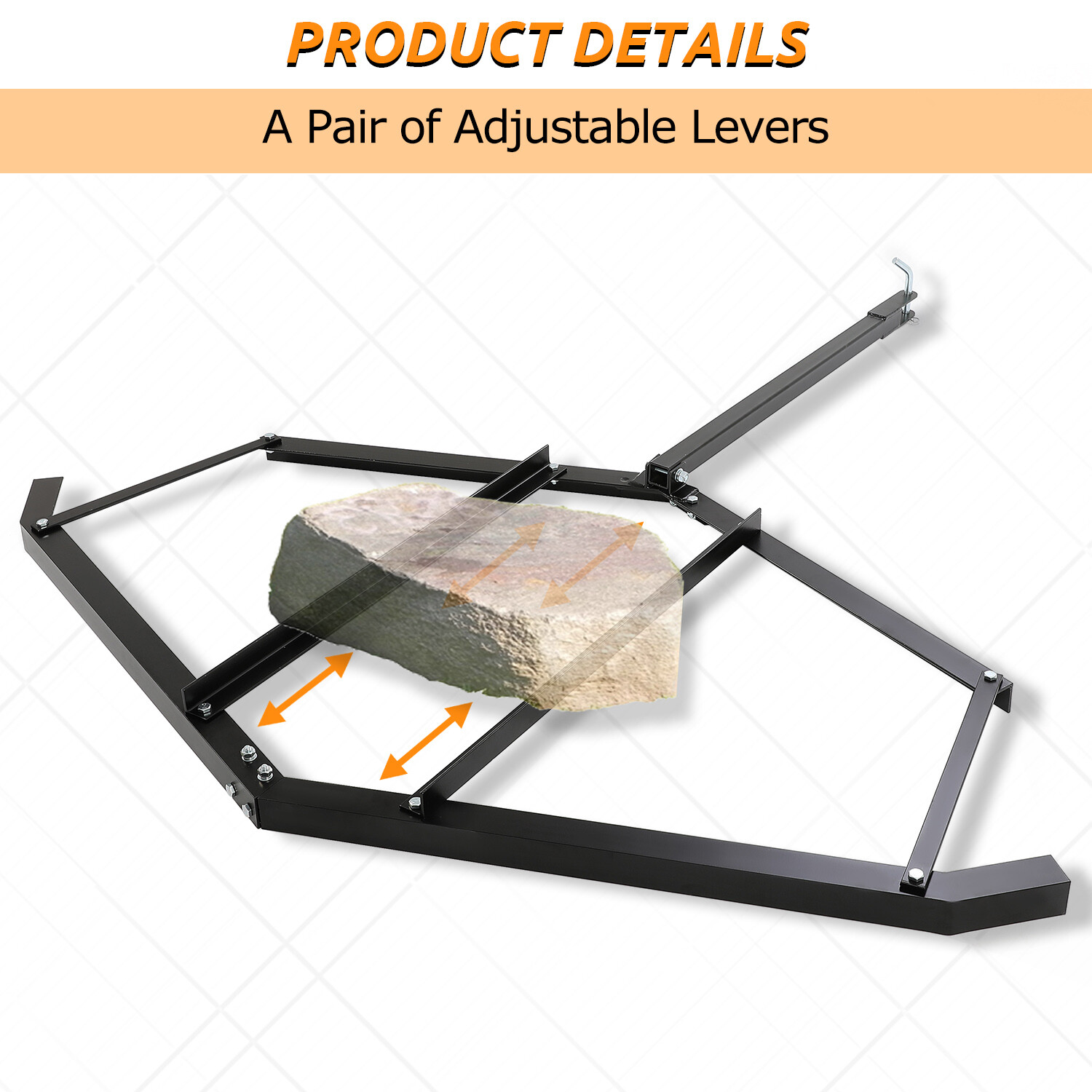 Tow Behind Drag Harrow 72″ Width For Garden Lawn Tractor Adjustable Center Bars