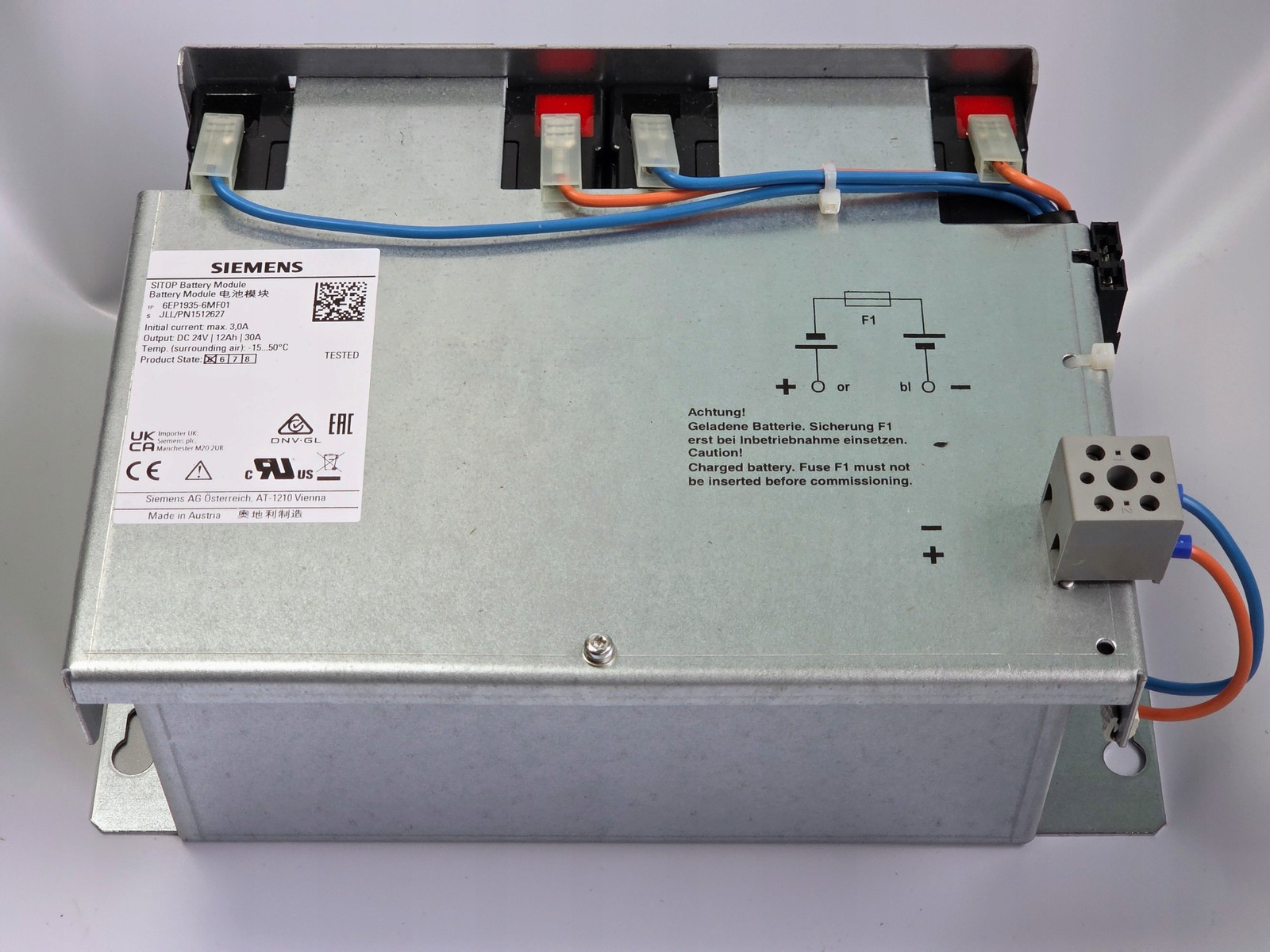Siemens SITOP 6EP1935-6MF01 Battery Module 24V 12Ah DC UPS