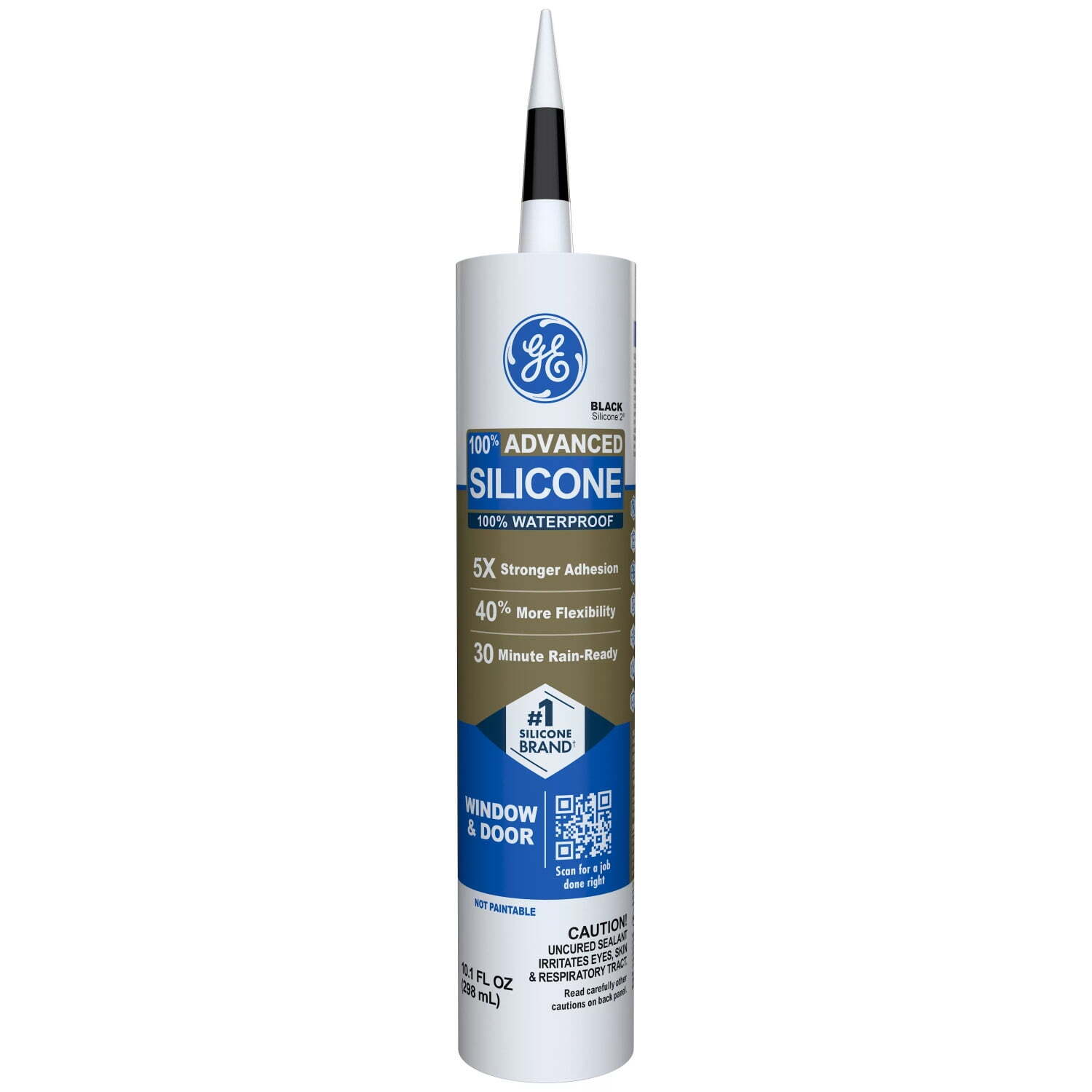 Advanced Silicone Window & Door Sealant, Pack of 1, Black 10.1 fl oz Cartridge