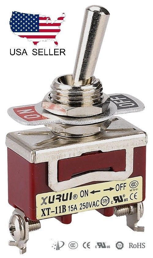 HEAVY DUTY SPST ON-OFF TOGGLE SWITCH 20A 125V, 15A 250V SCREW TERMINALS (11B)