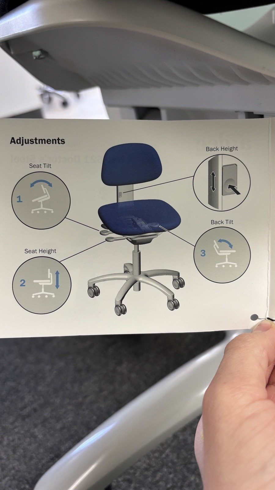 Brand New Dark Grey Adec A-dec 521 Doctor Stool with Adjustable Height and Tilt