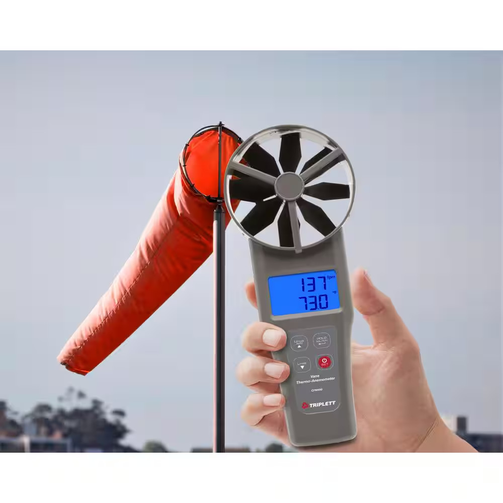 4 In. (100 Mm) Large Vane CFM/CMM Thermo-Anemometer
