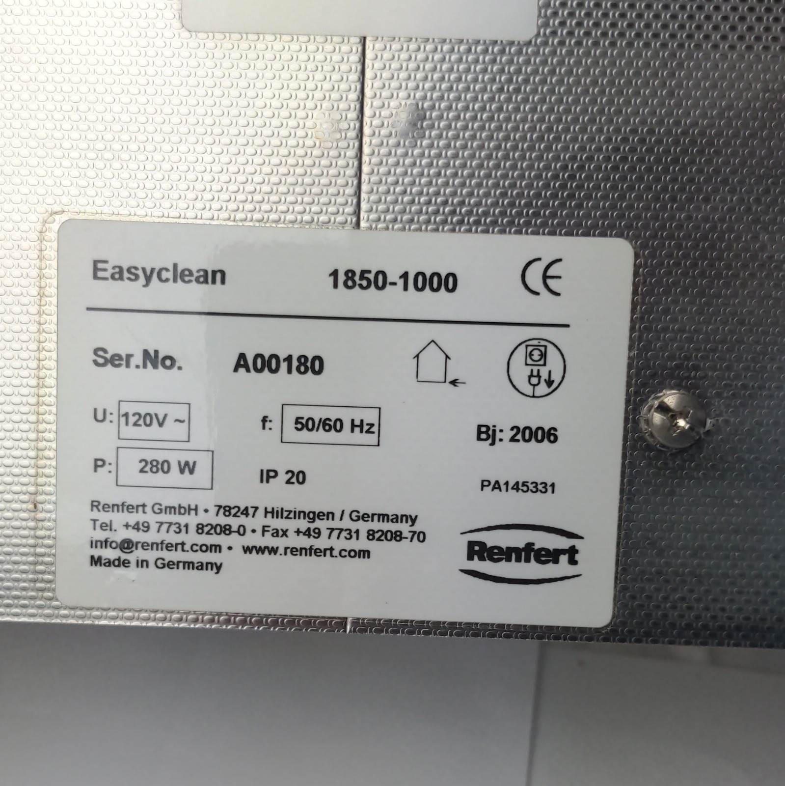 Renfert Easyclean 1850-1000 Ultrasonic Cleaner WITH Stainless Steel Basket