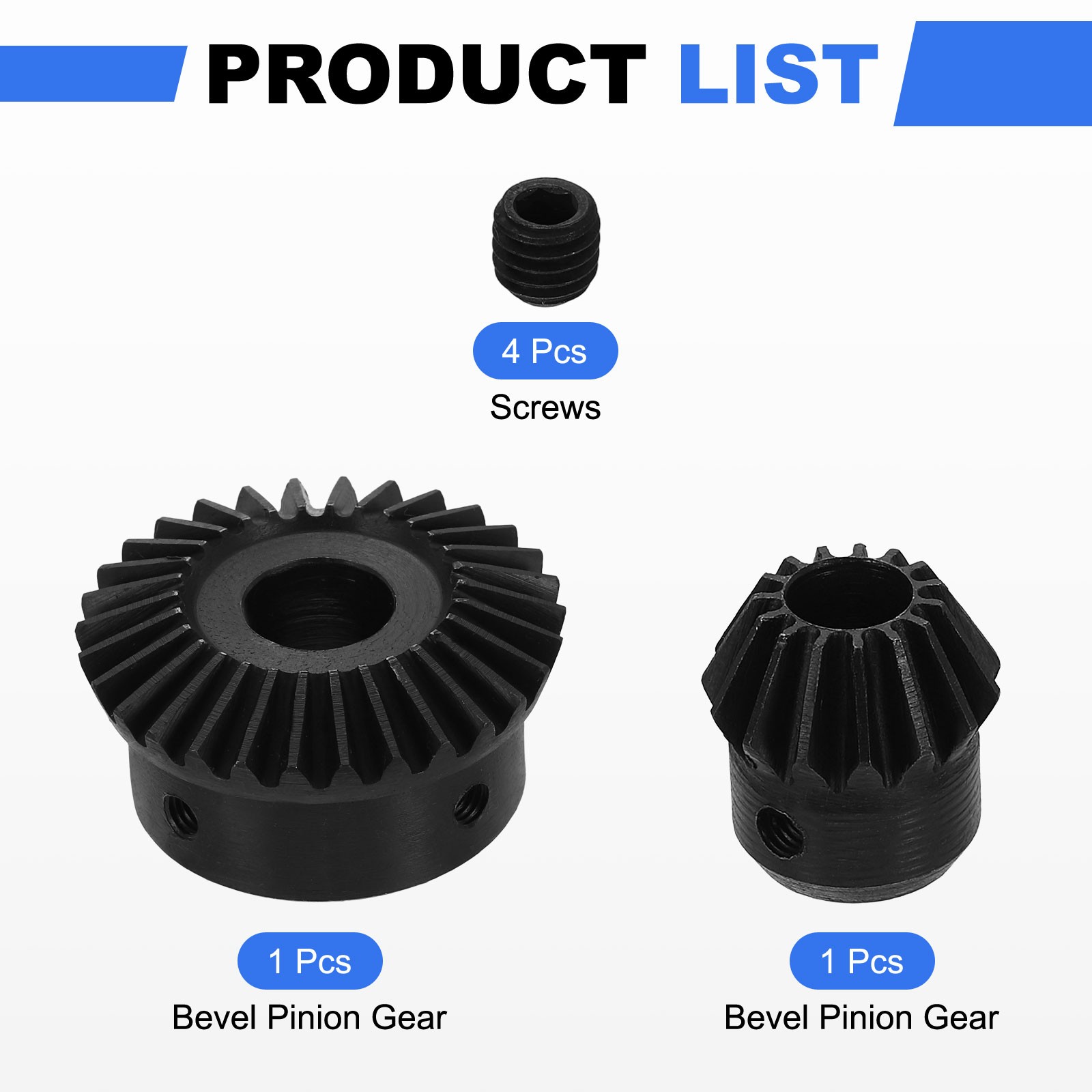 2Pcs, Tapered Bevel Gear Set 1.5 m 1:2 (15T/30T) Bevel Gear(10/14mm Shaft Hole)