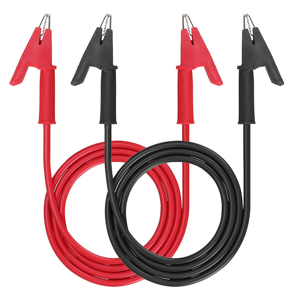 Dual Ended Crocodile Alligator Clips, 15A Test Lead Wire Cable with Insulators C