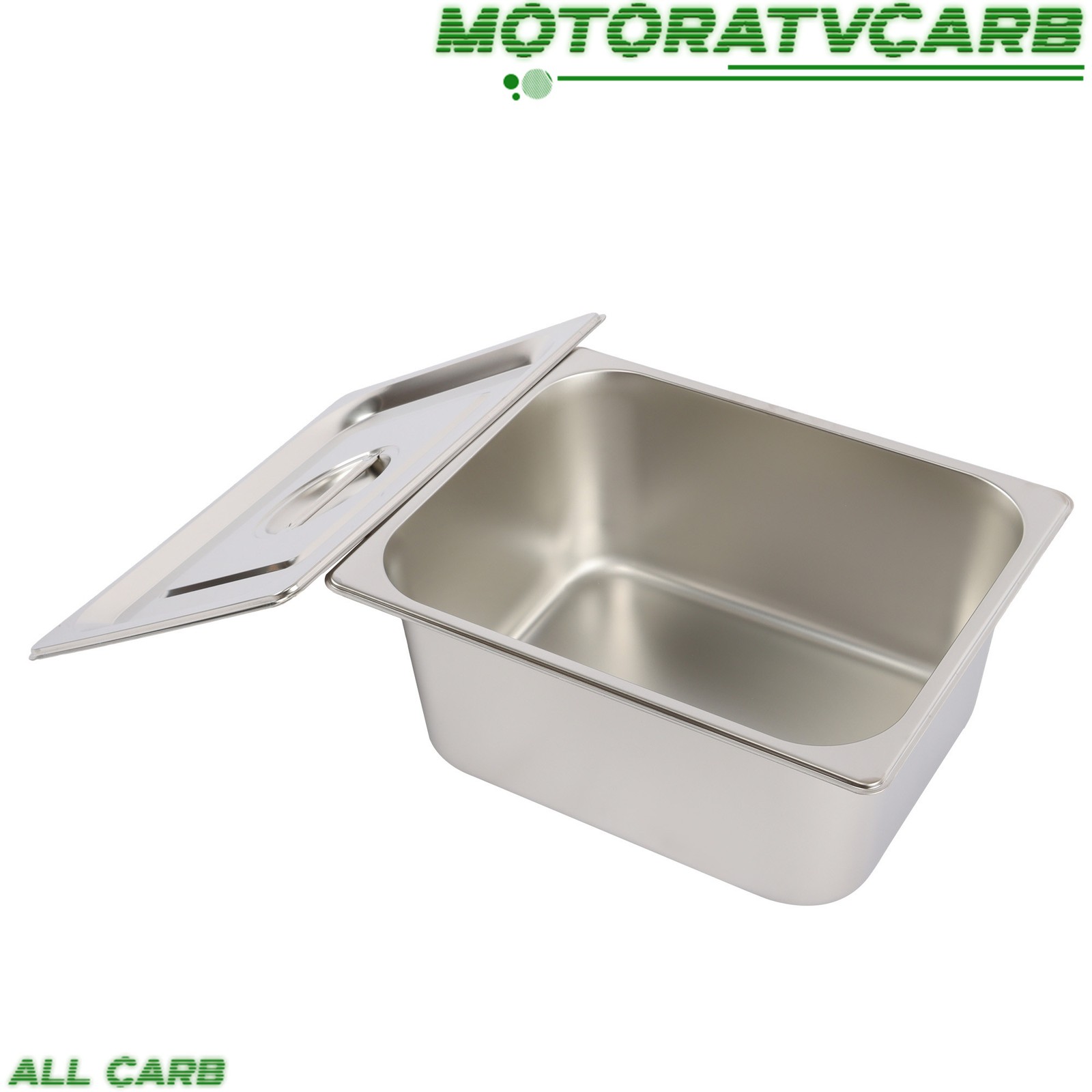 ALL-CARB 2 Stainless Steam Hotel Pans With Lids 1/2 Size 6″ Deep Thickened